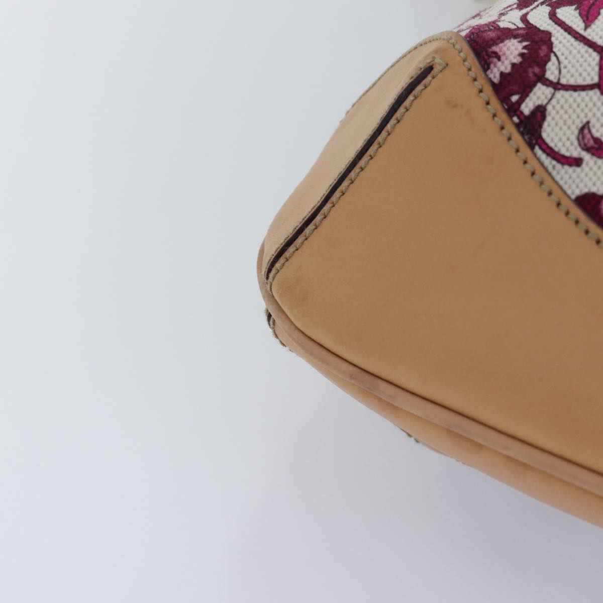 GUCCI Bamboo Flora Hand Bag Canvas 2way Pink 169961 yk13691