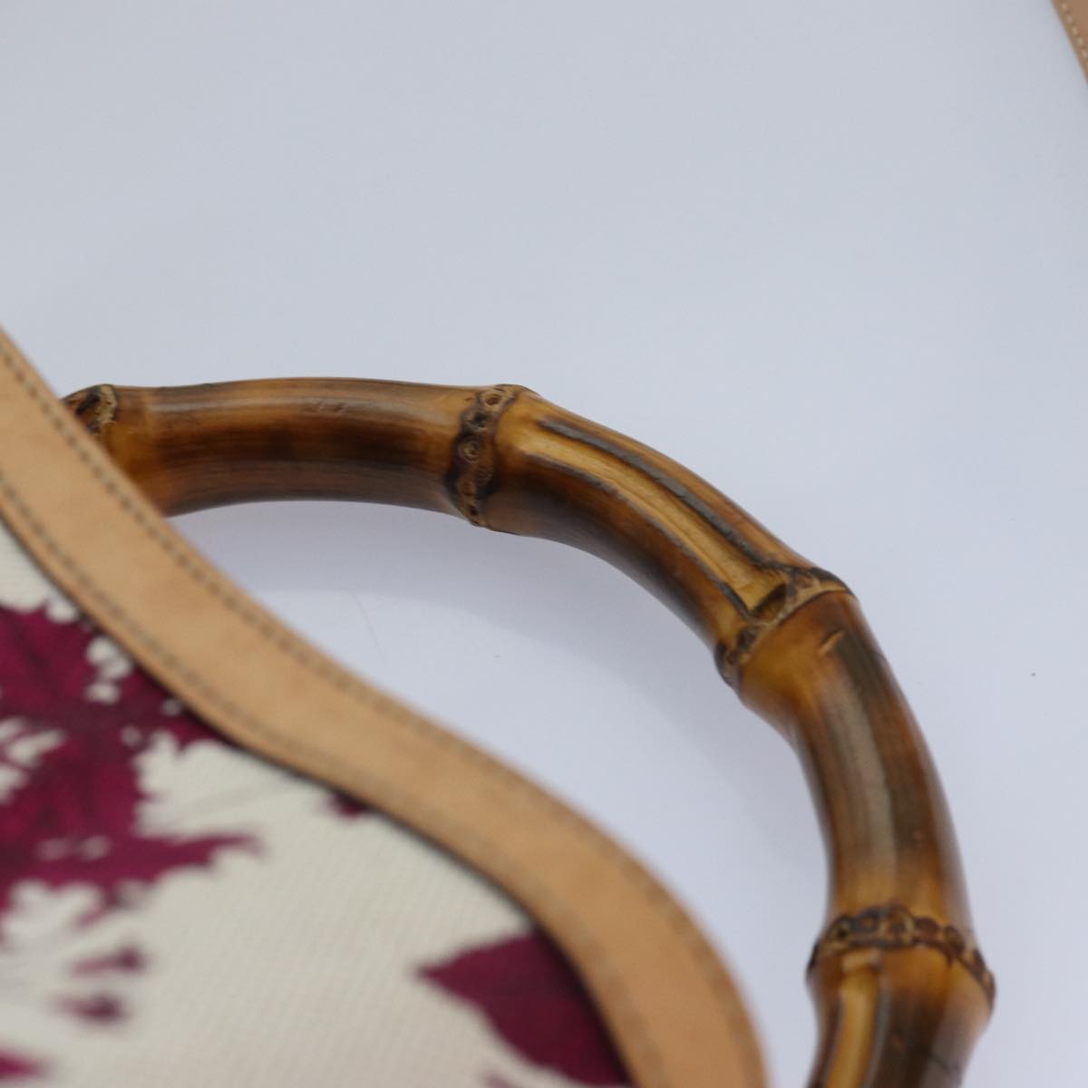 GUCCI Bamboo Flora Hand Bag Canvas 2way Pink 169961 yk13691