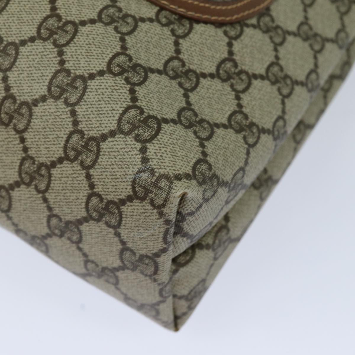 GUCCI GG Supreme Web Sherry Line Tote Bag PVC Beige 002 123 6487 yk13692