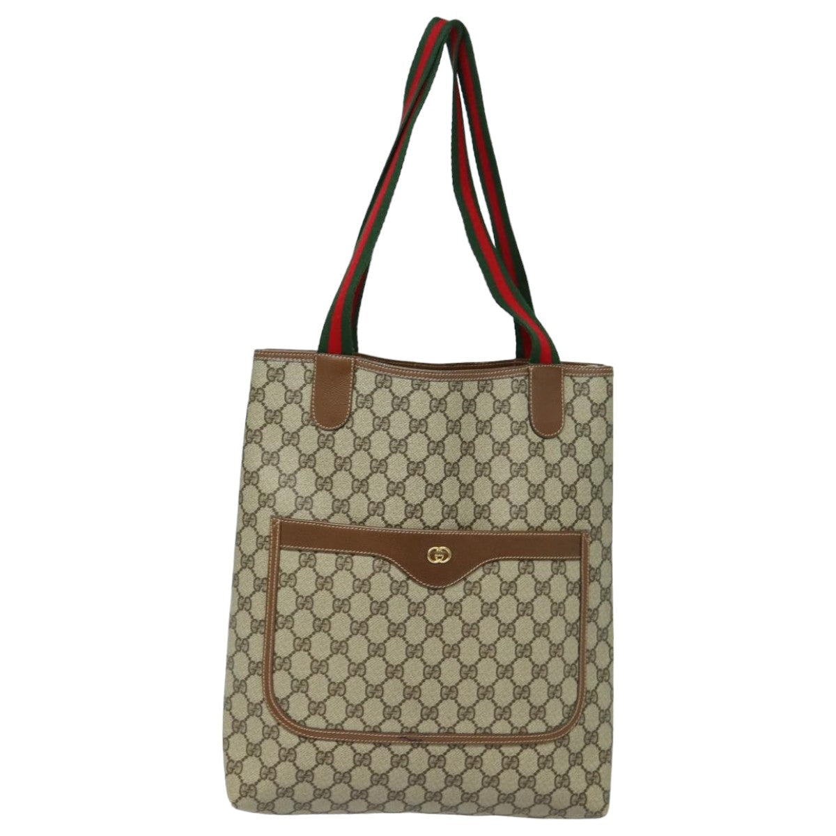 GUCCI GG Supreme Web Sherry Line Tote Bag PVC Beige 002 123 6487 yk13692