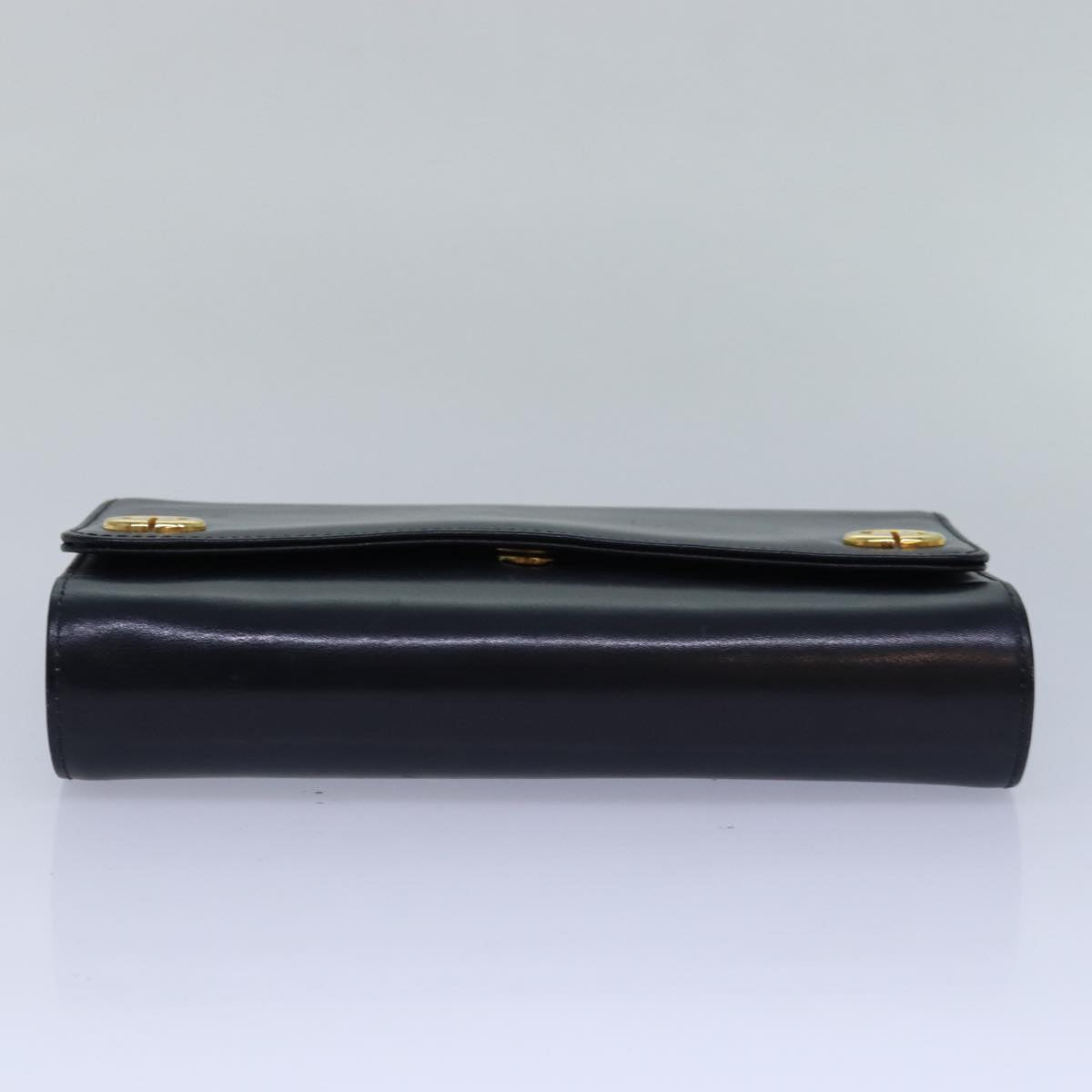 GUCCI Chain Hand Bag Leather Navy yk13717