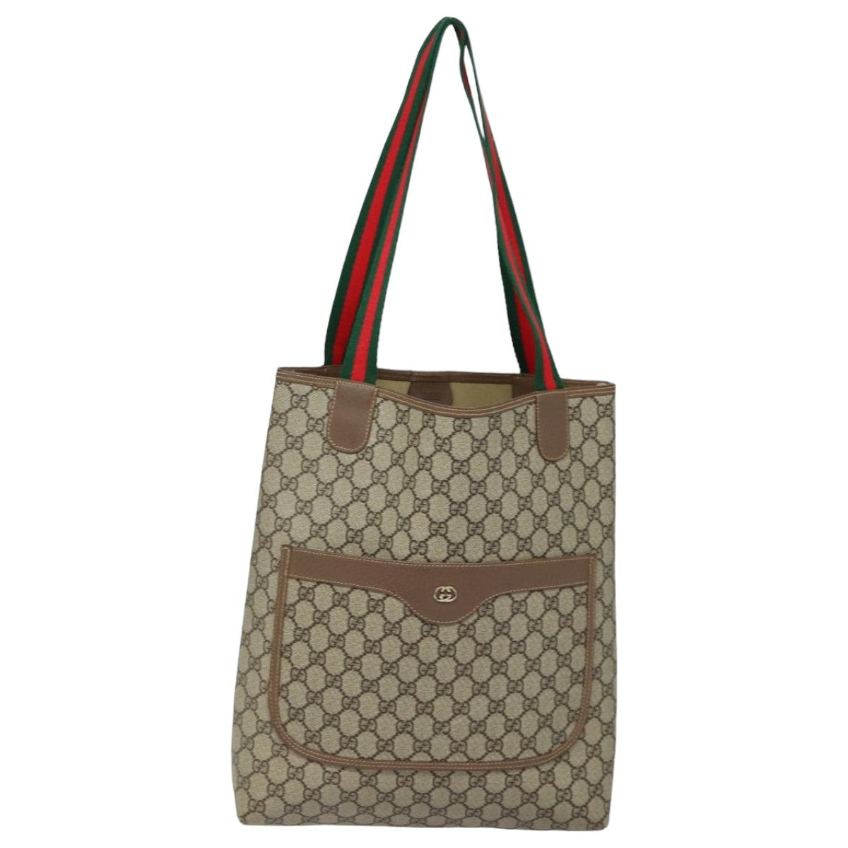 GUCCI GG Supreme Web Sherry Line Tote Bag PVC Beige 002 58 6487 yk13737