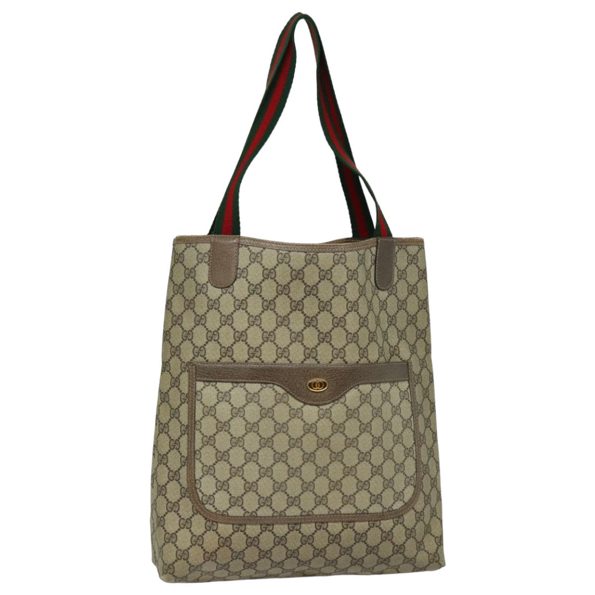 GUCCI GG Supreme Web Sherry Line Tote Bag PVC Beige Red 39 02 003 yk13752