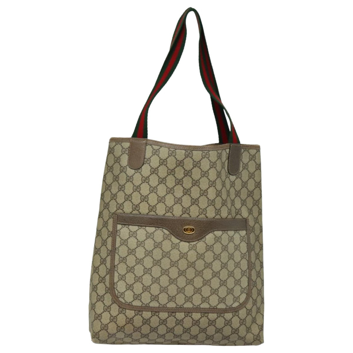 GUCCI GG Supreme Web Sherry Line Tote Bag PVC Beige Red 39 02 003 yk13752