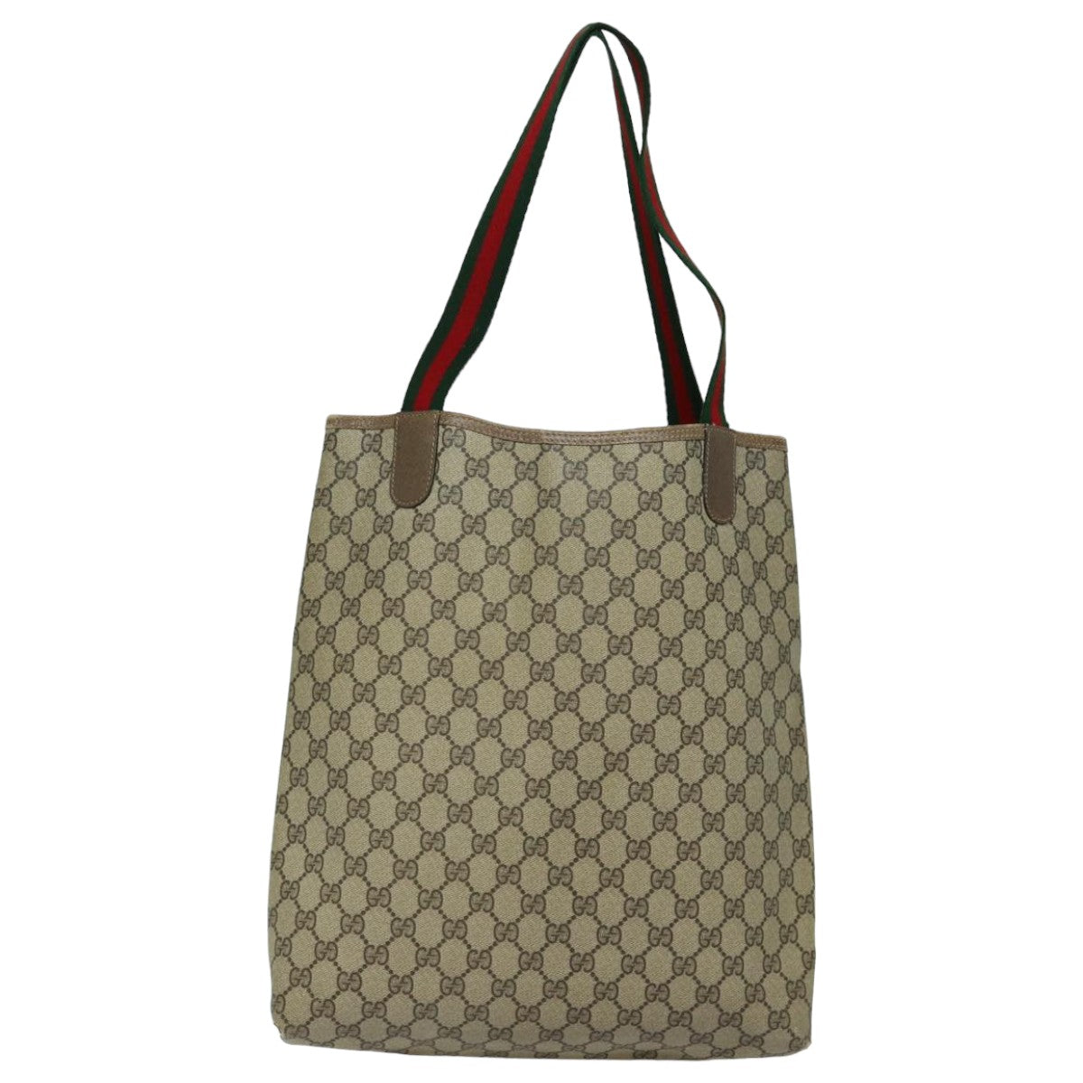 GUCCI GG Supreme Web Sherry Line Tote Bag PVC Beige Red 39 02 003 yk13752