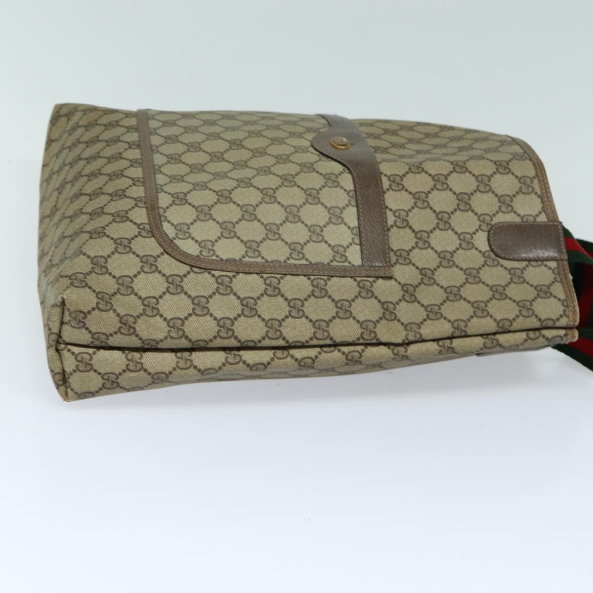 GUCCI GG Supreme Web Sherry Line Tote Bag PVC Beige Red 39 02 003 yk13752