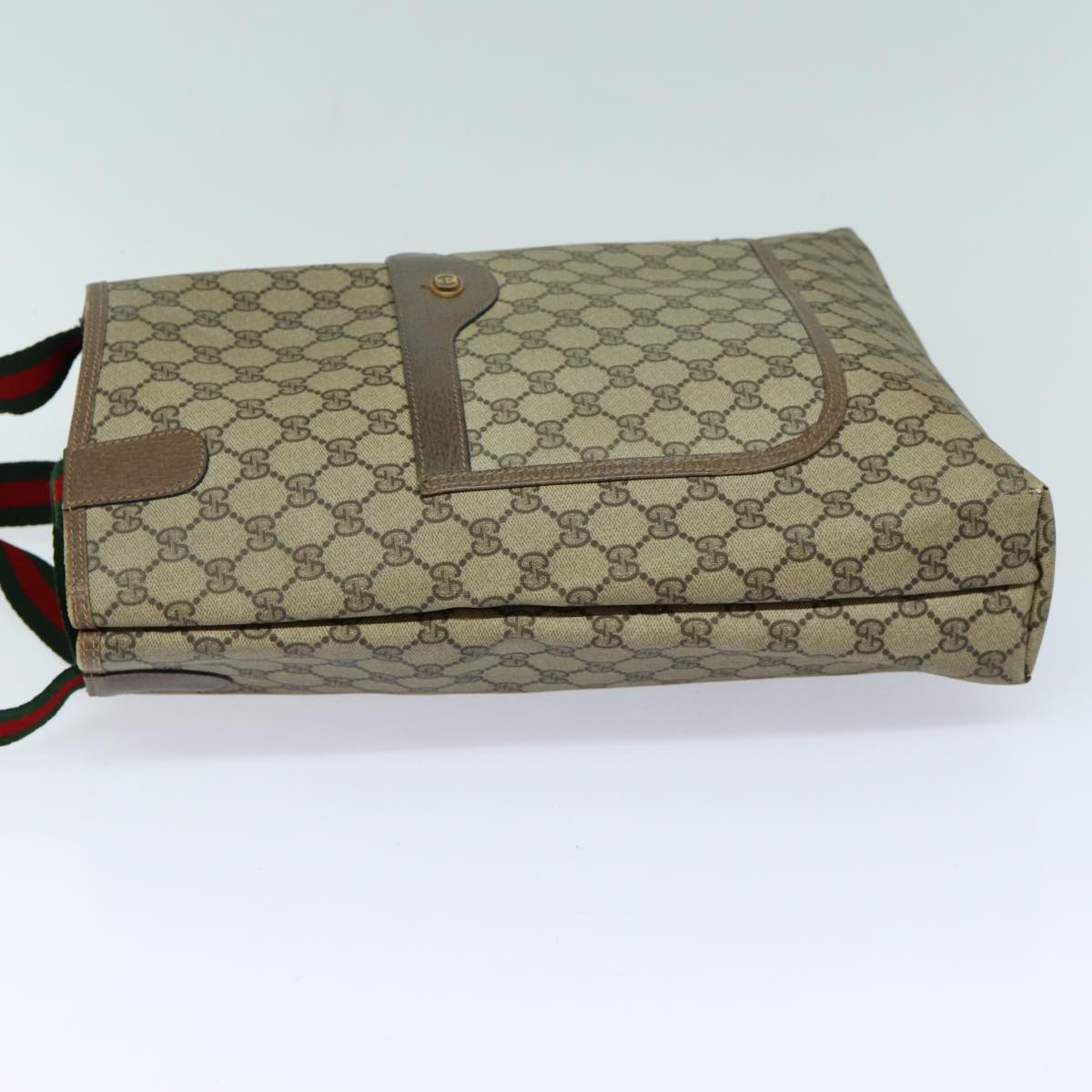 GUCCI GG Supreme Web Sherry Line Tote Bag PVC Beige Red 39 02 003 yk13752