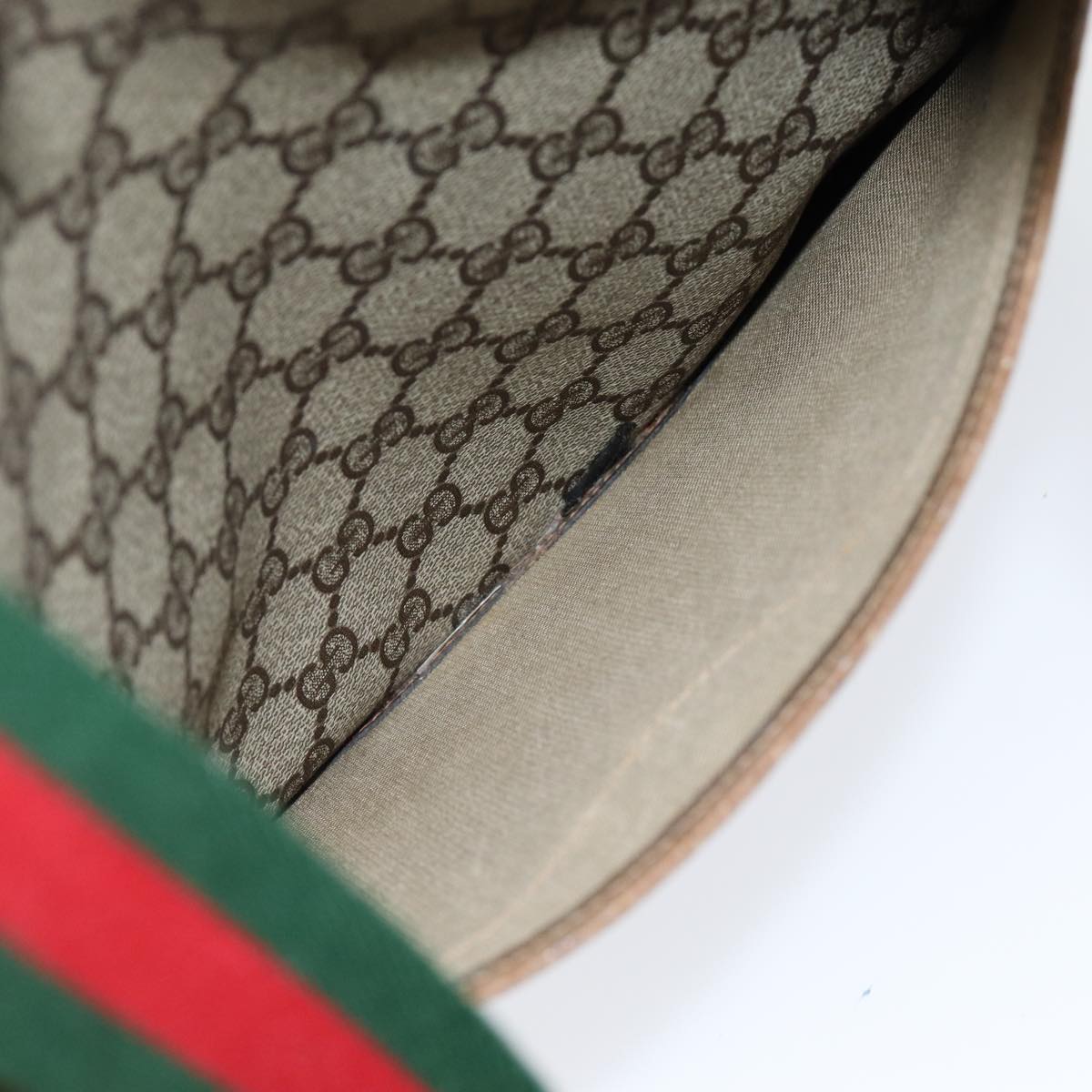 GUCCI GG Supreme Web Sherry Line Tote Bag PVC Beige Red 39 02 003 yk13803