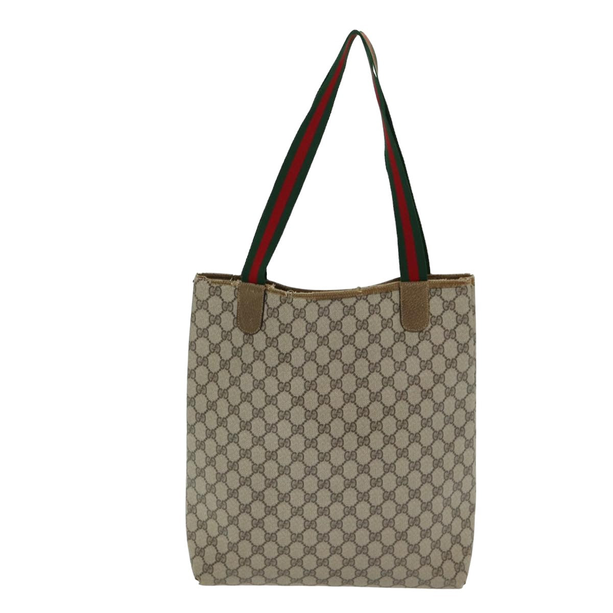 GUCCI GG Supreme Web Sherry Line Tote Bag PVC Beige Red 39 02 003 yk13803