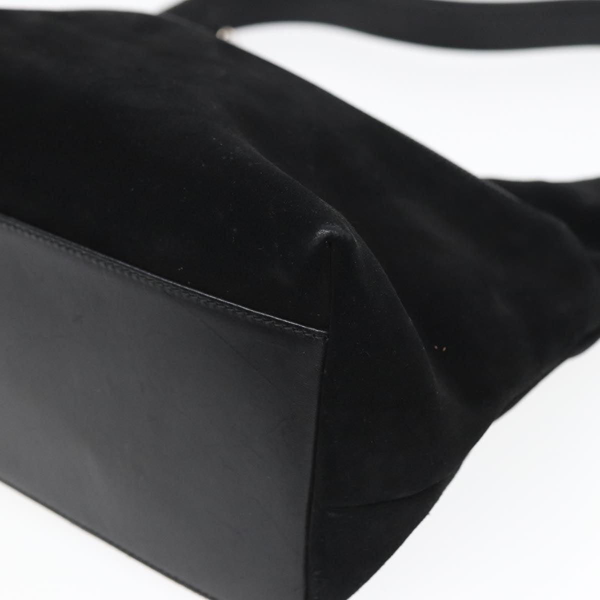 GUCCI Shoulder Bag Suede Black 001 3386 yk13807