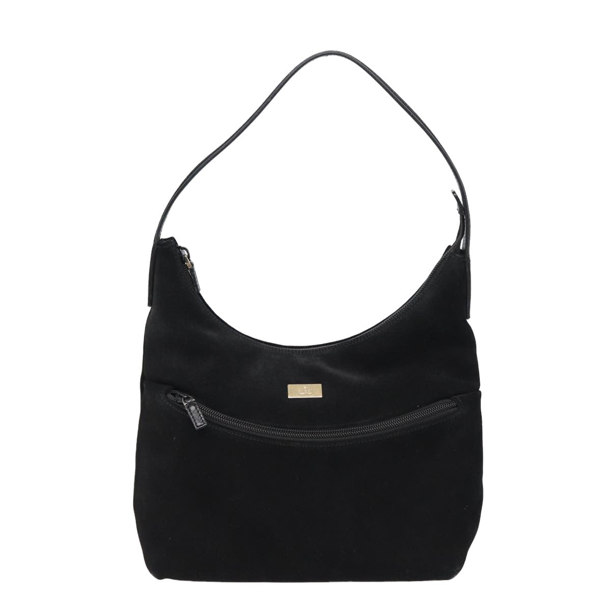GUCCI Shoulder Bag Suede Black 001 3386 yk13807