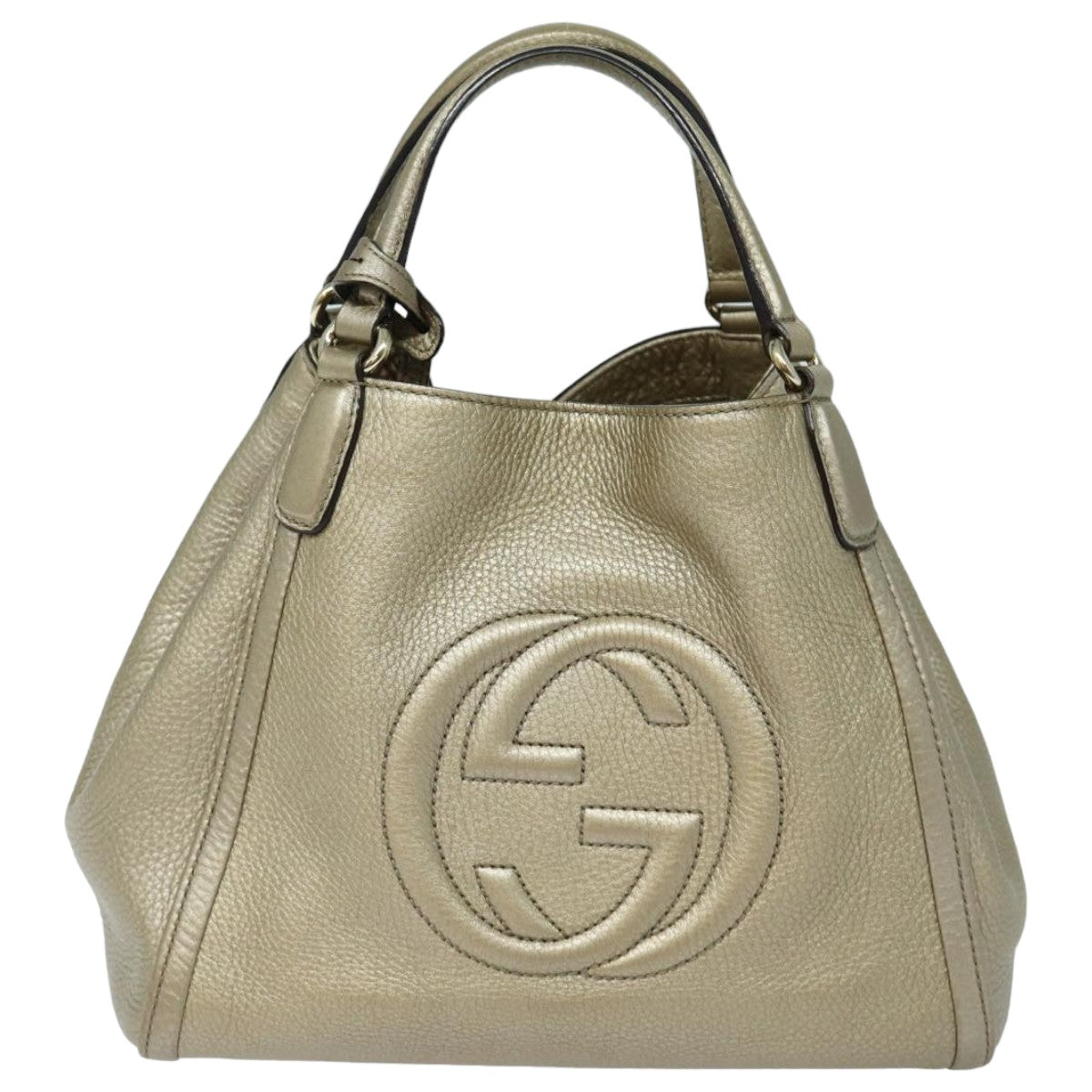 GUCCI Soho Hand Bag Leather 2way Gold 336751 yk13817