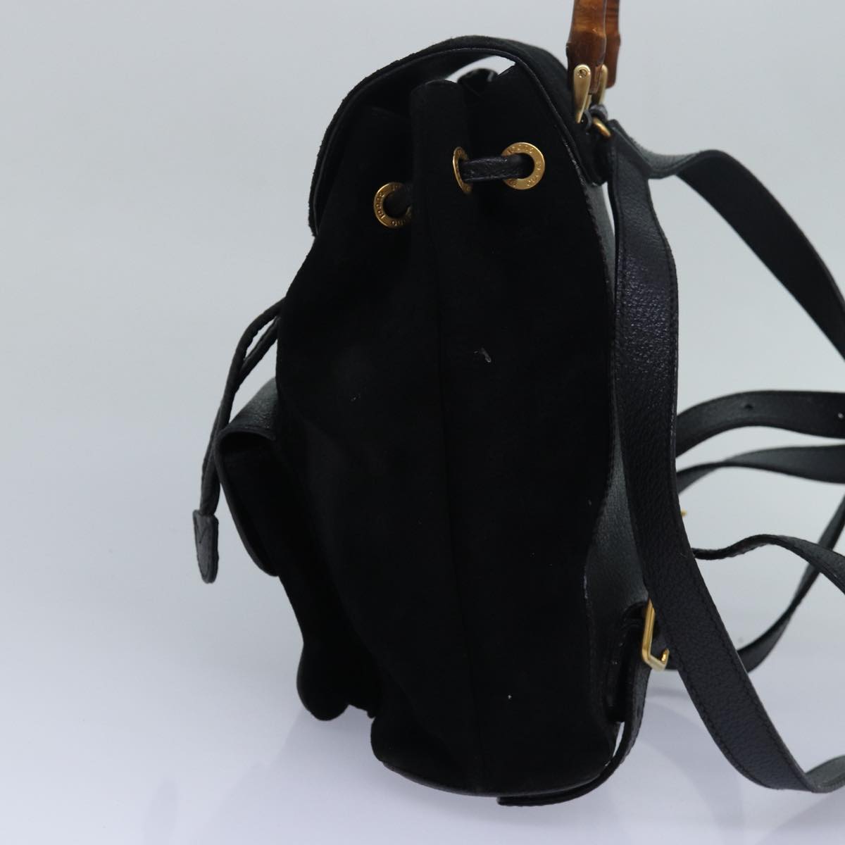 GUCCI Bamboo Backpack Suede Black 003 1956 0030 yk13819