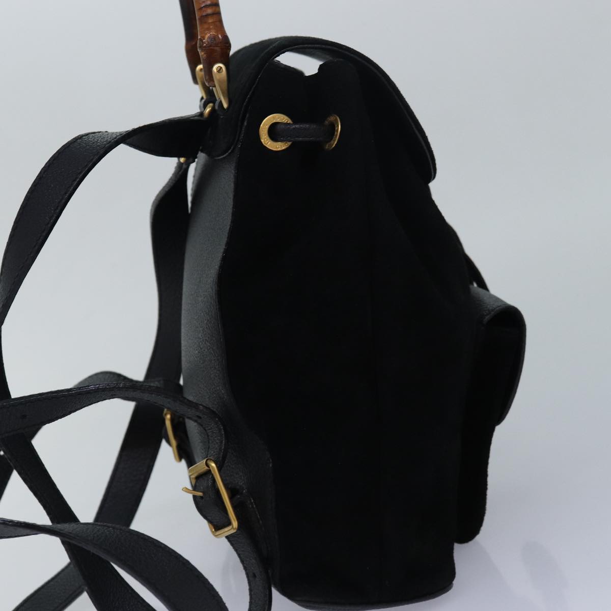 GUCCI Bamboo Backpack Suede Black 003 1956 0030 yk13819