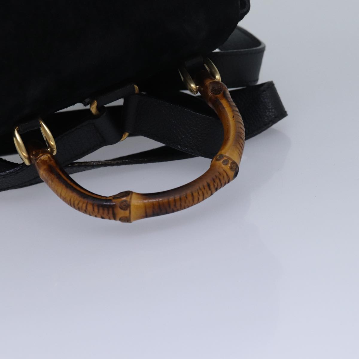 GUCCI Bamboo Backpack Suede Black 003 1956 0030 yk13819