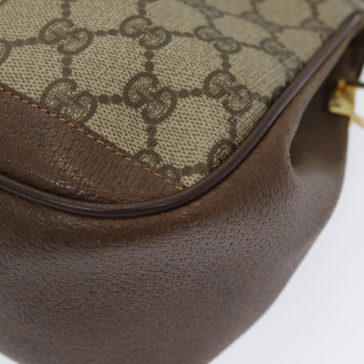 GUCCI GG Supreme Web Sherry Line Shoulder Bag PVC Beige 116 02 076 yk13885