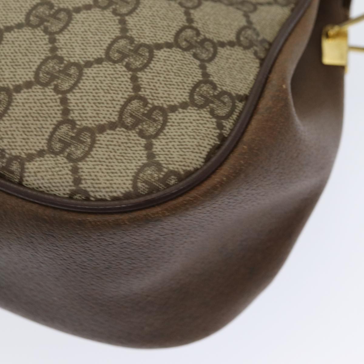 GUCCI GG Supreme Web Sherry Line Shoulder Bag PVC Beige 116 02 076 yk13885