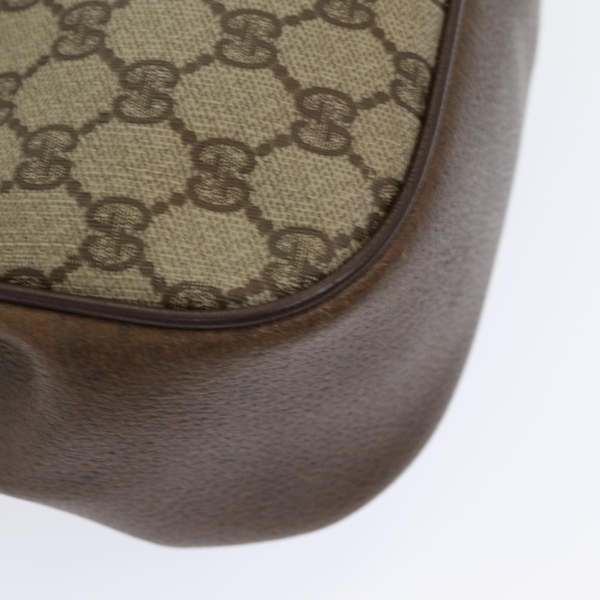 GUCCI GG Supreme Web Sherry Line Shoulder Bag PVC Beige 116 02 076 yk13885