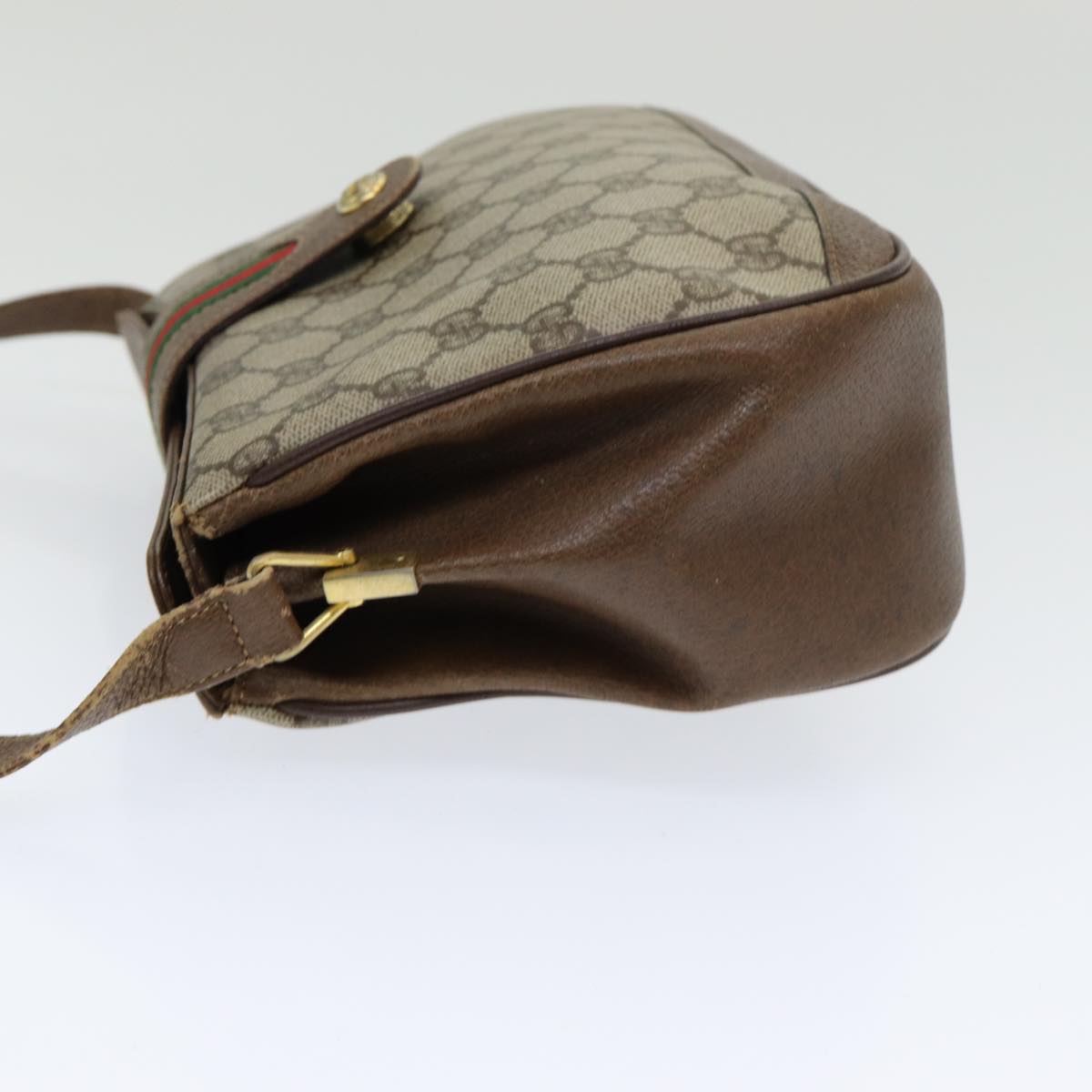GUCCI GG Supreme Web Sherry Line Shoulder Bag PVC Beige 116 02 076 yk13885