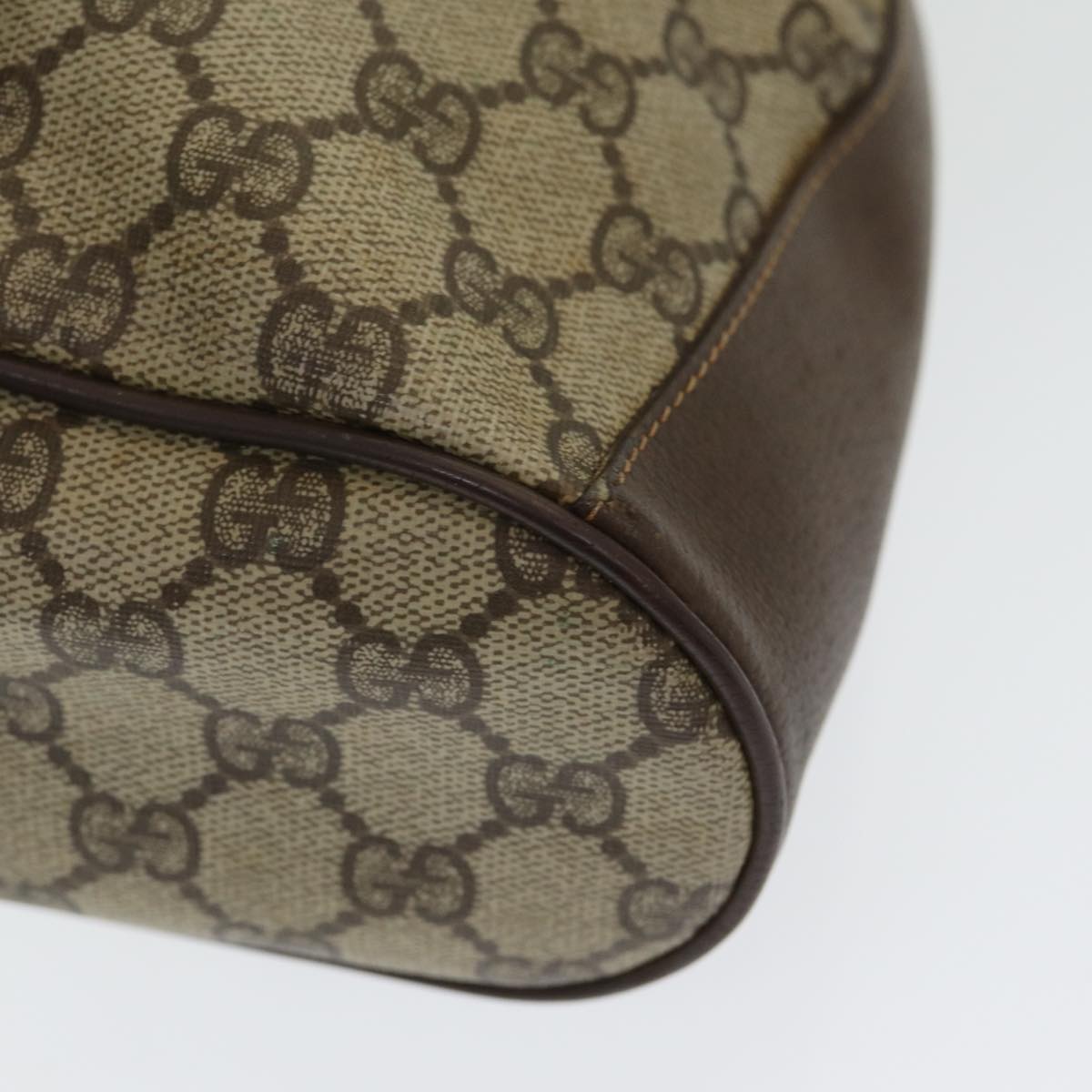 GUCCI GG Supreme Web Sherry Line Shoulder Bag PVC Beige 164 02 034 yk13895