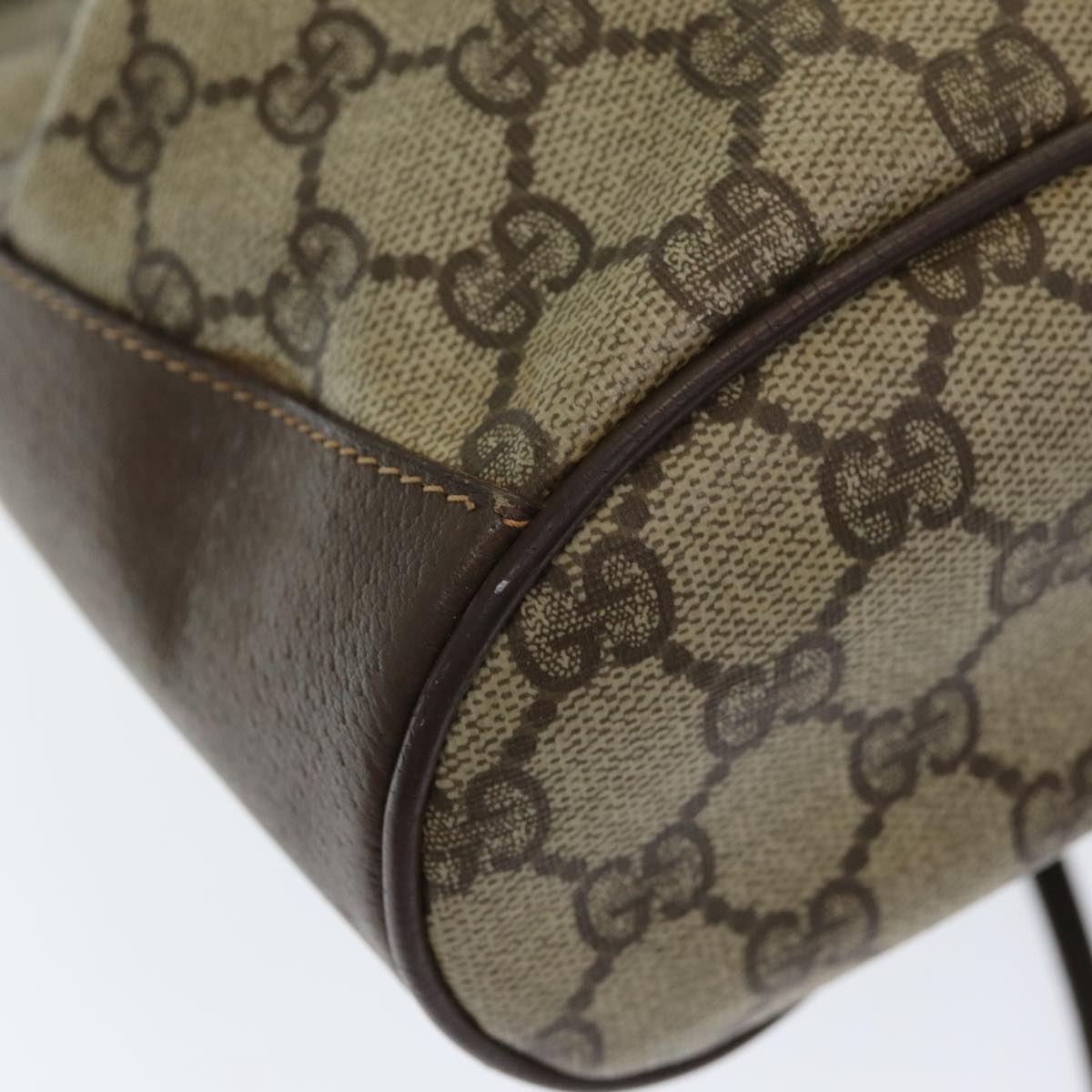 GUCCI GG Supreme Web Sherry Line Shoulder Bag PVC Beige 164 02 034 yk13895