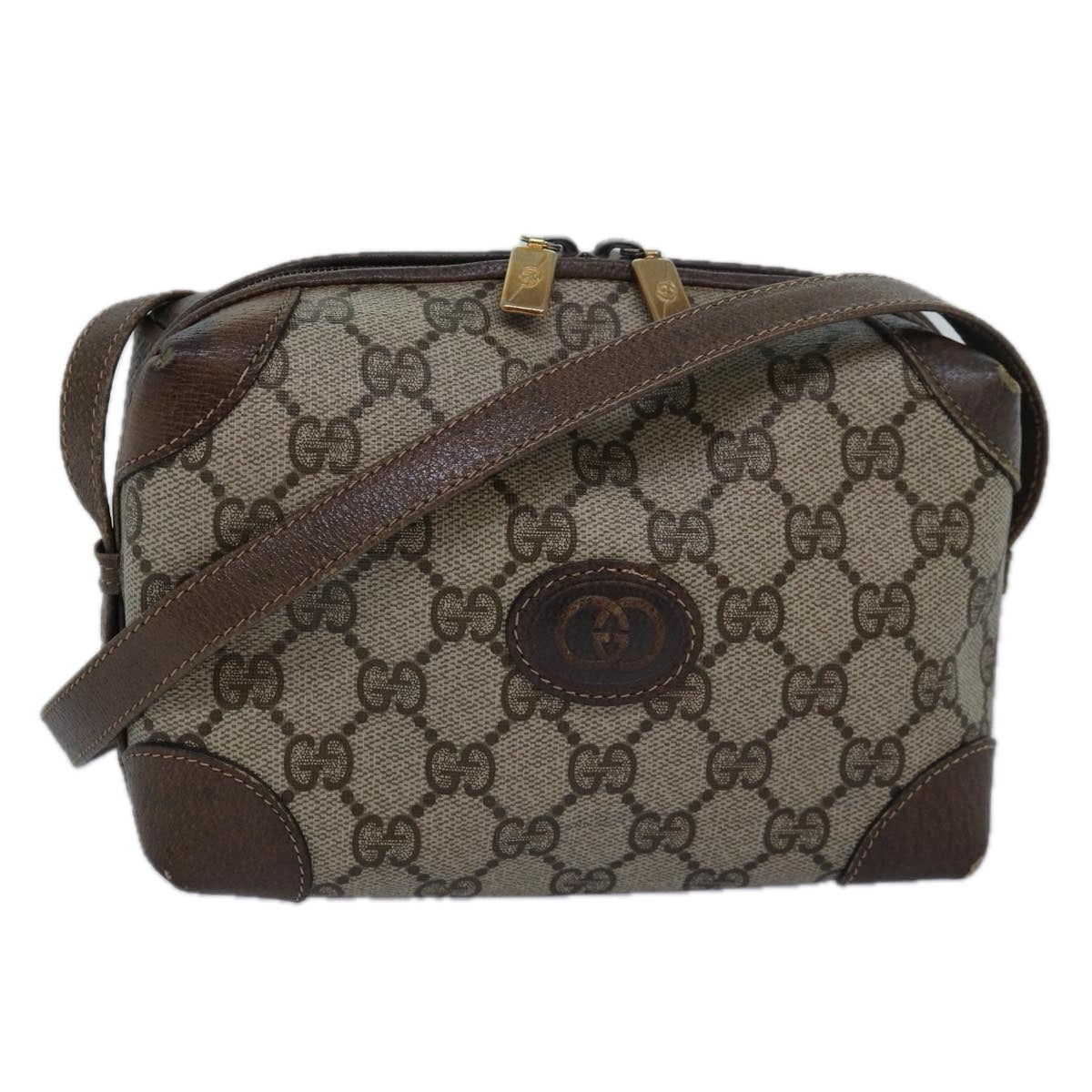 GUCCI GG Supreme Shoulder Bag PVC Beige yk13896