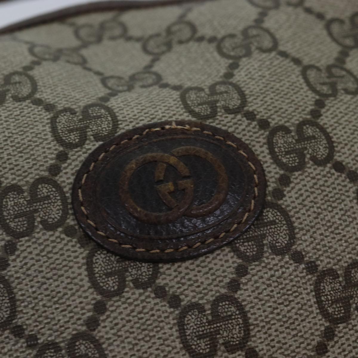 GUCCI GG Supreme Shoulder Bag PVC Beige yk13896