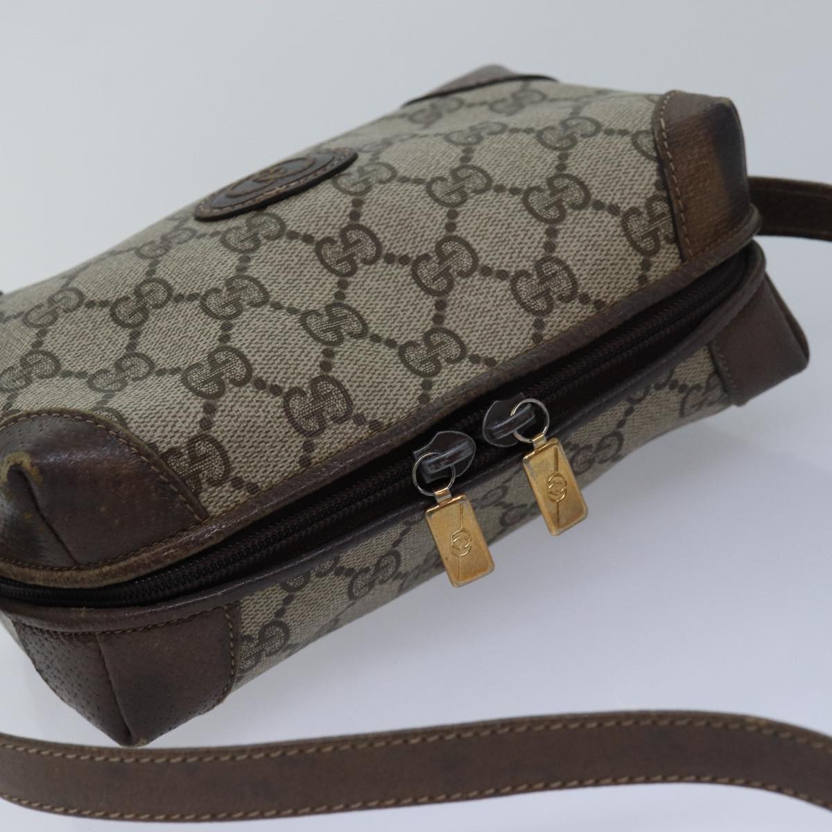 GUCCI GG Supreme Shoulder Bag PVC Beige yk13896
