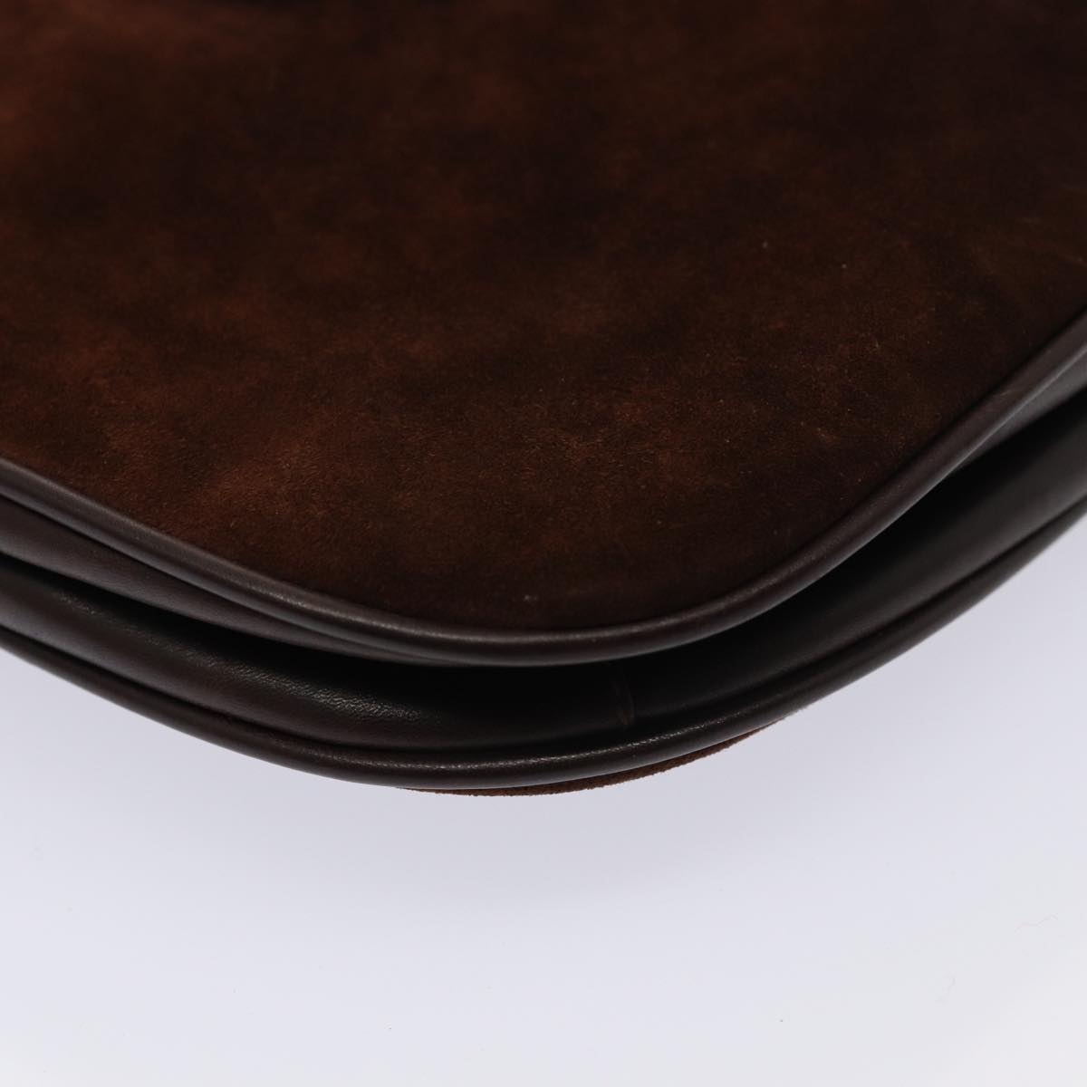 GUCCI Chain Shoulder Bag Suede Brown yk13962