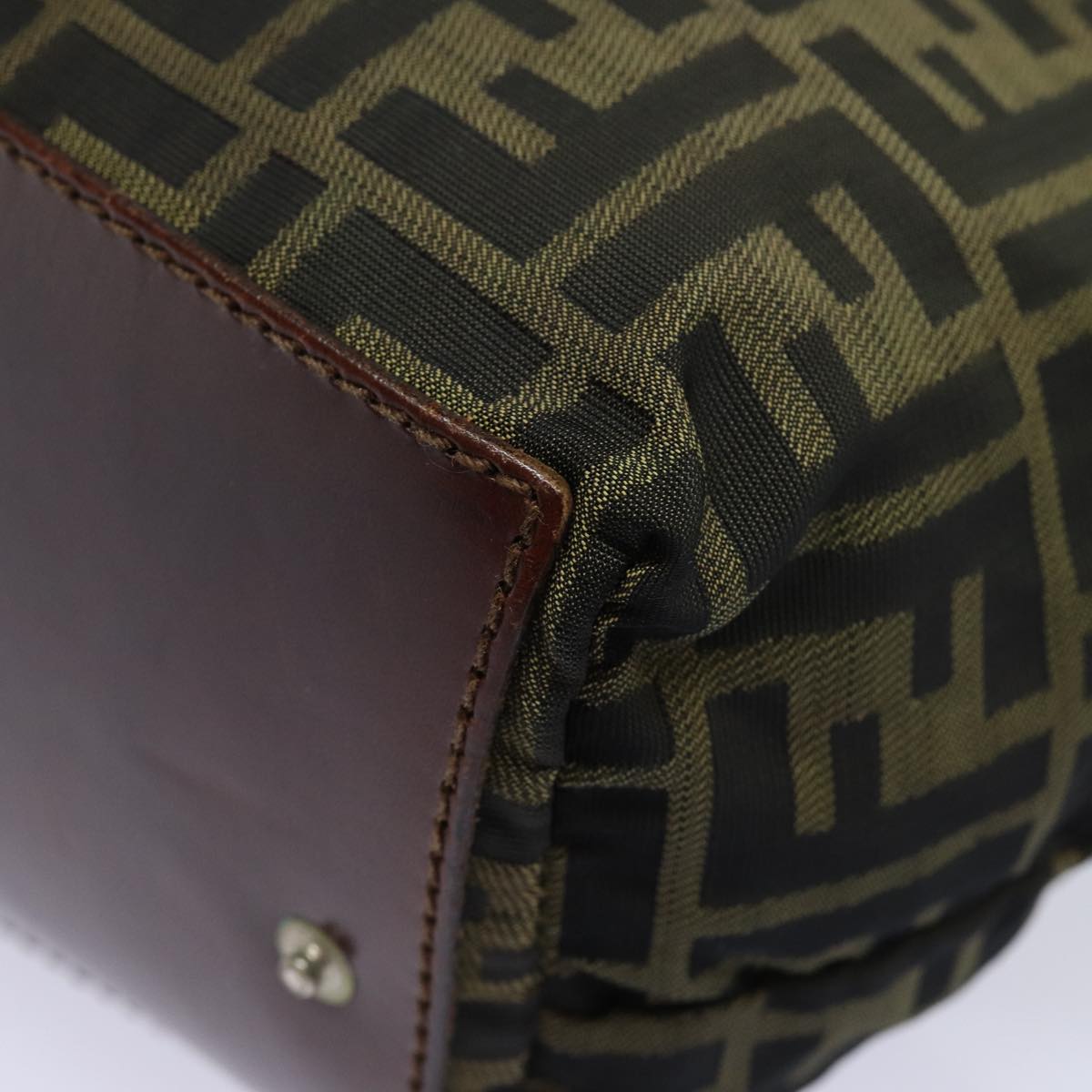 FENDI Zucca Canvas Hand Bag Brown Black yk14048