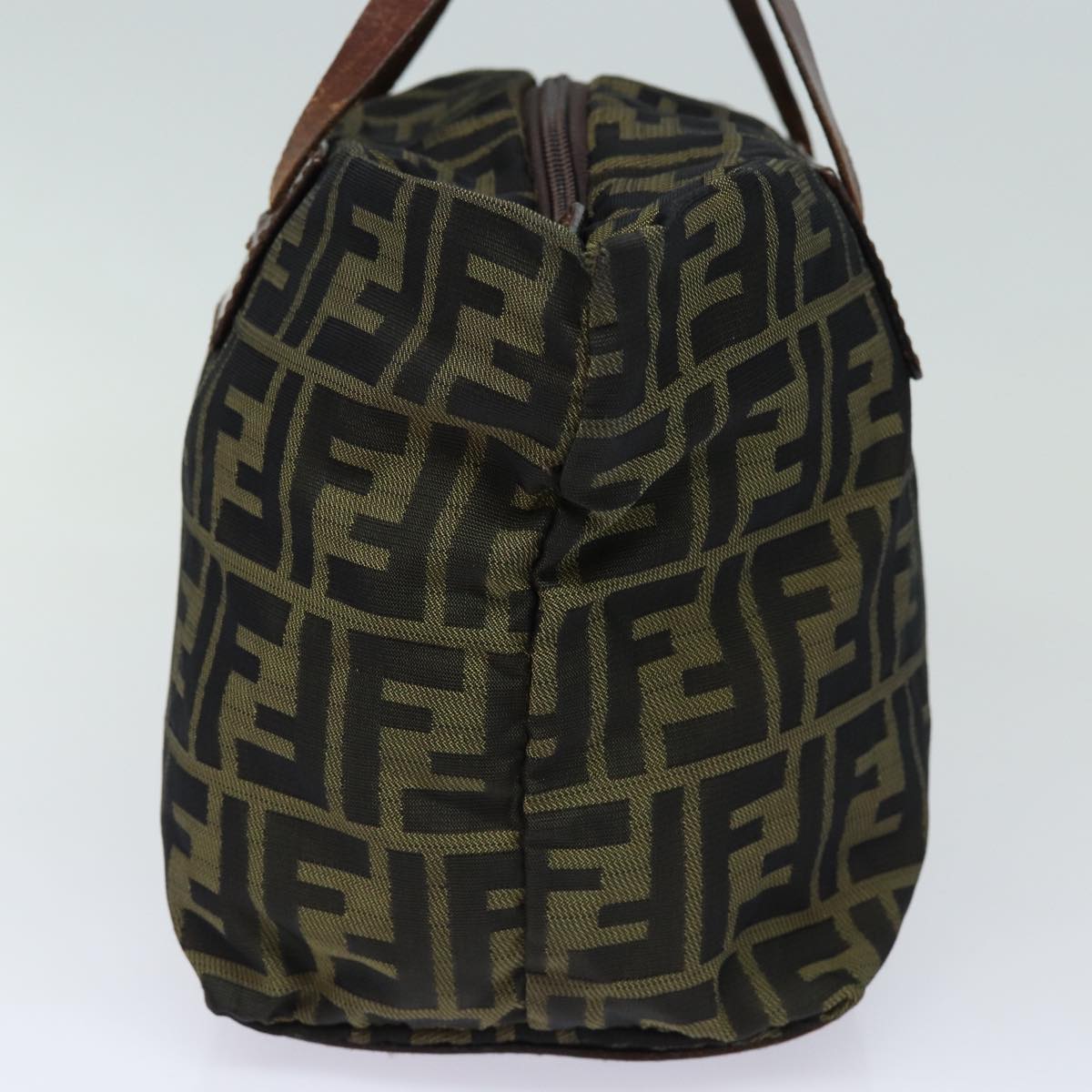 FENDI Zucca Canvas Hand Bag Brown Black yk14048