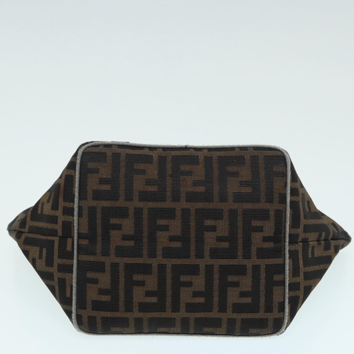 FENDI Zucca Canvas Hand Bag Brown Black yk14115