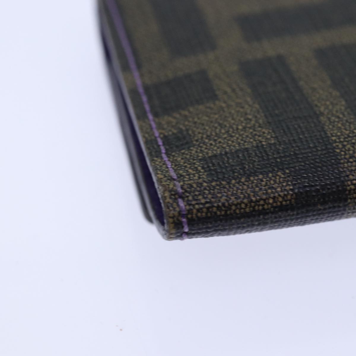 FENDI Zucca Canvas Key Case Black Brown gold yk14135
