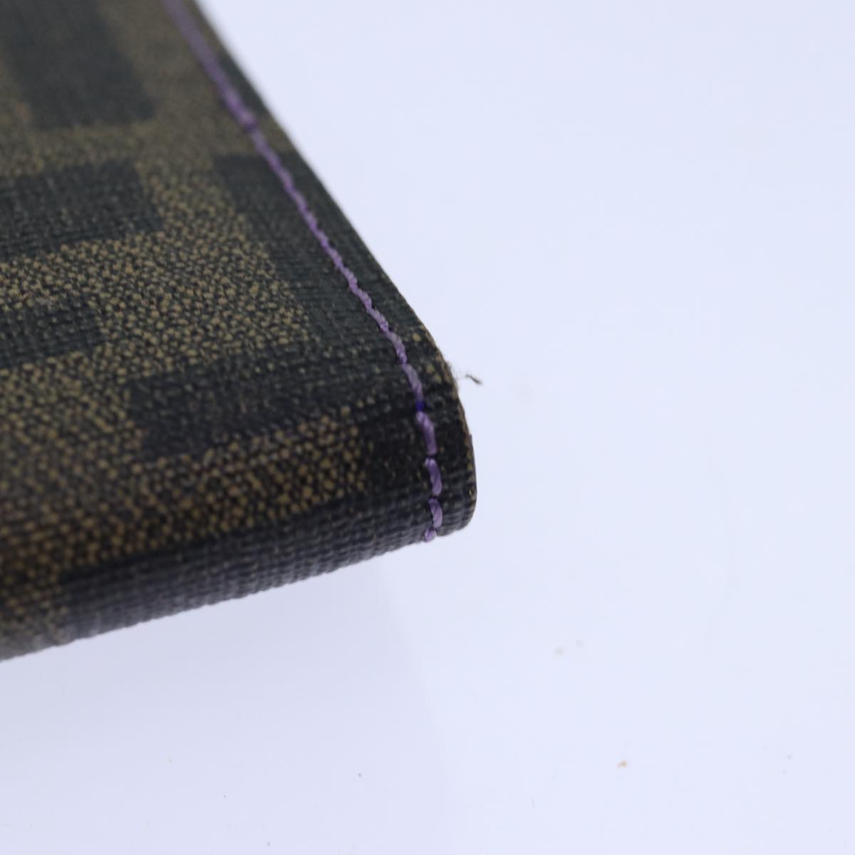 FENDI Zucca Canvas Key Case Black Brown gold yk14135
