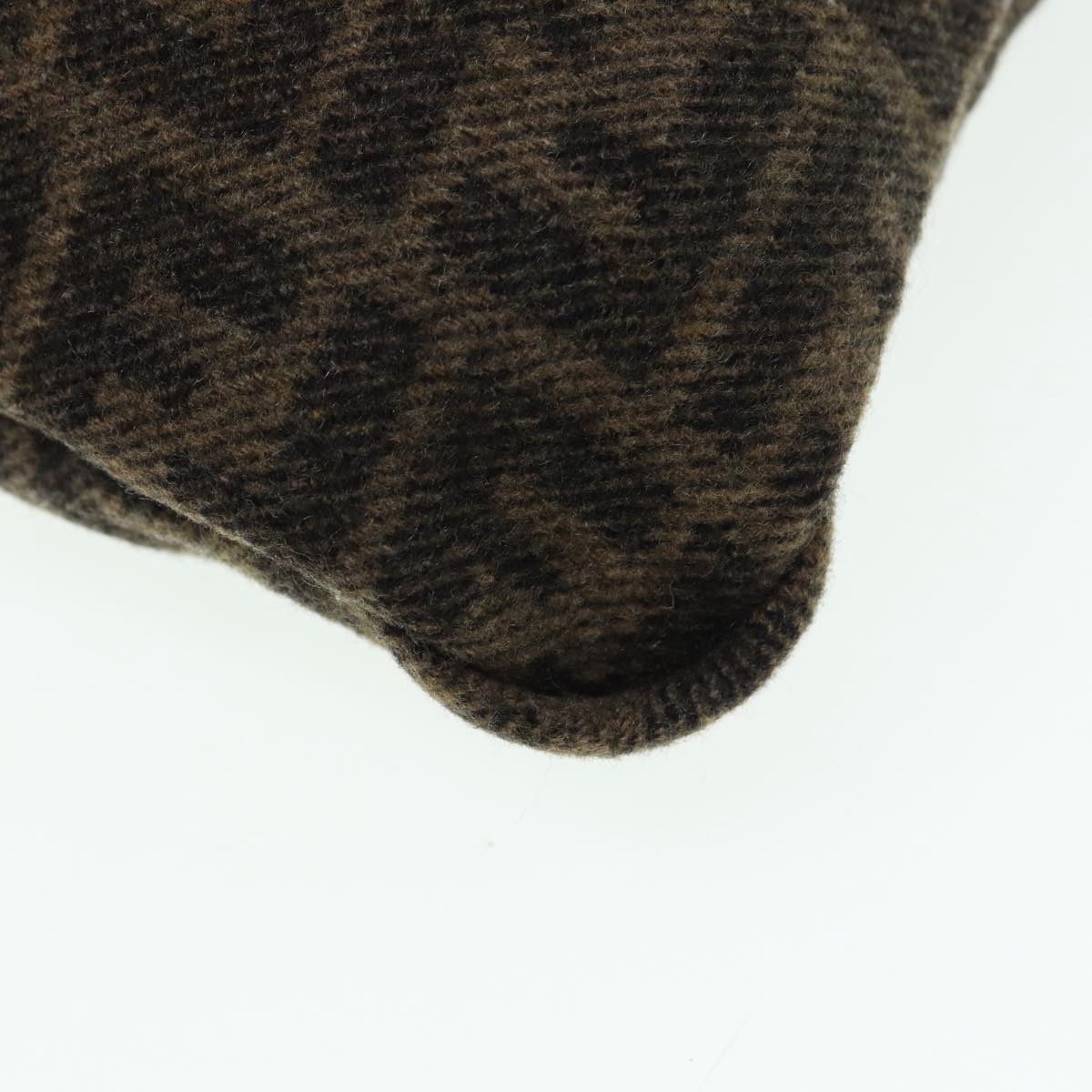 FENDI Zucca Canvas Tote Bag Wool Brown Black Silver yk14162