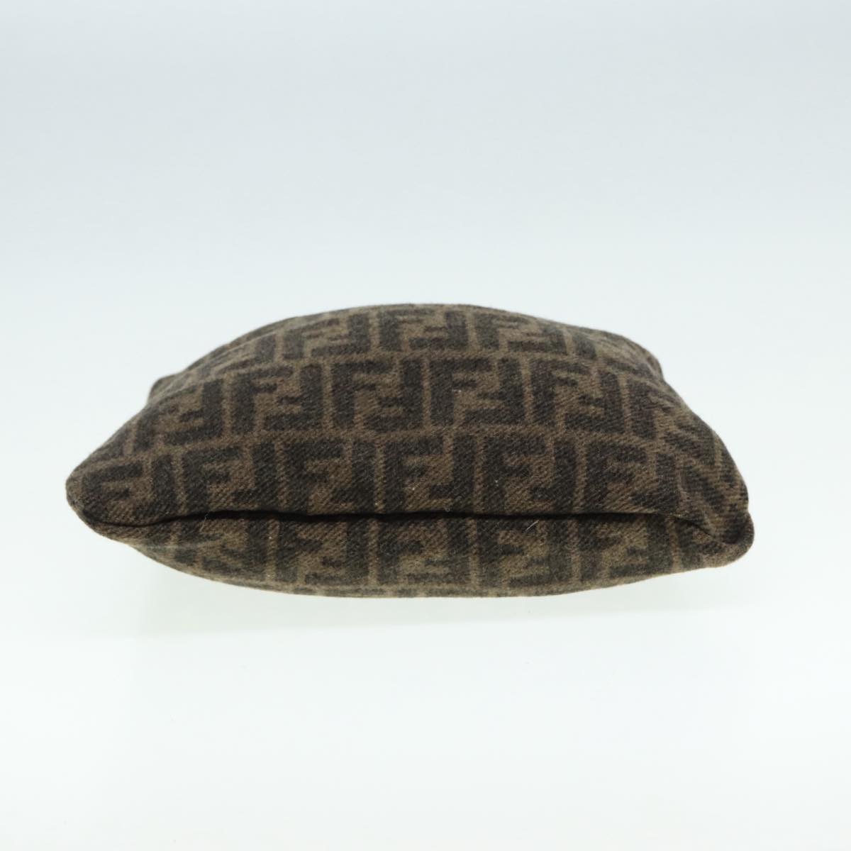 FENDI Zucca Canvas Tote Bag Wool Brown Black Silver yk14162