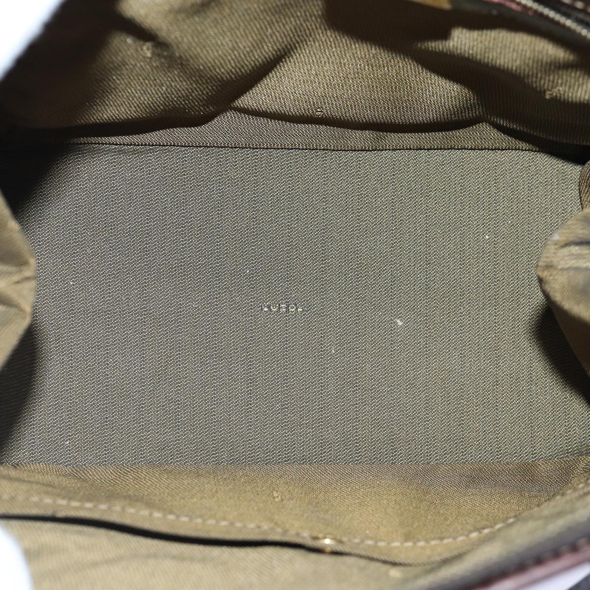 FENDI Zucca Canvas Hand Bag Brown Black gold yk14322