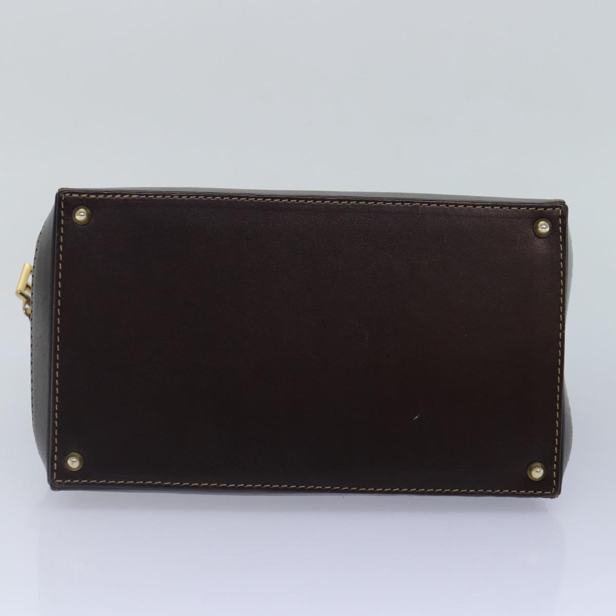 FENDI Zucca Canvas Hand Bag Brown Black gold yk14322
