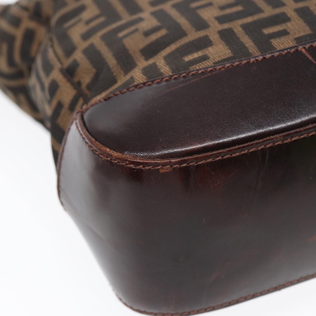 FENDI Zucca Canvas Tote Bag Brown Black yk14553