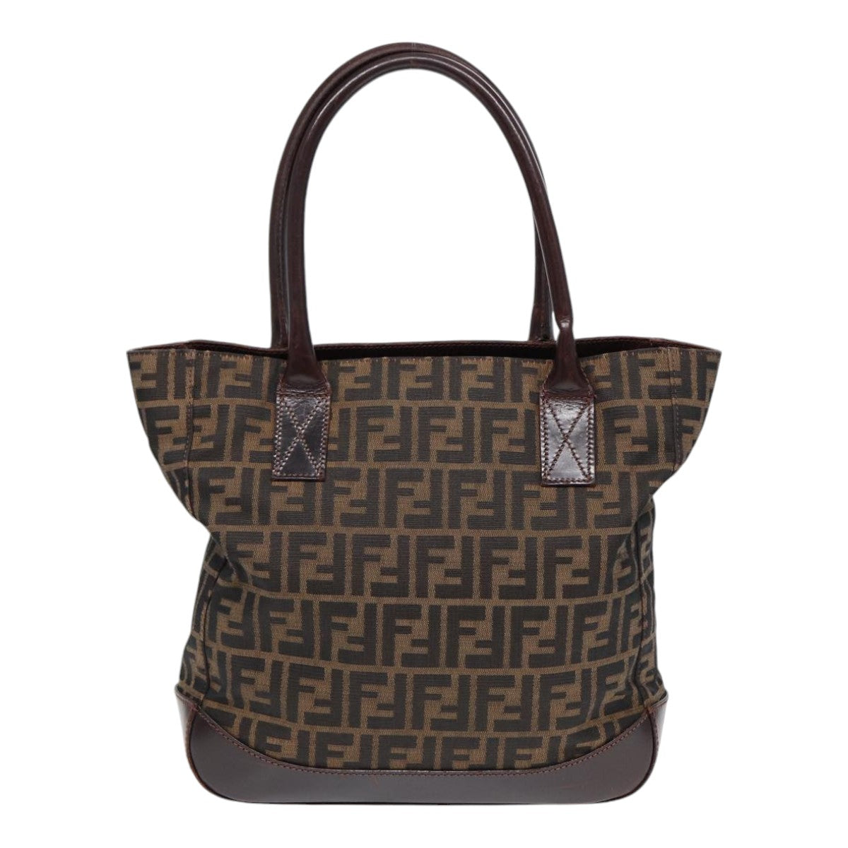 FENDI Zucca Canvas Tote Bag Brown Black yk14553
