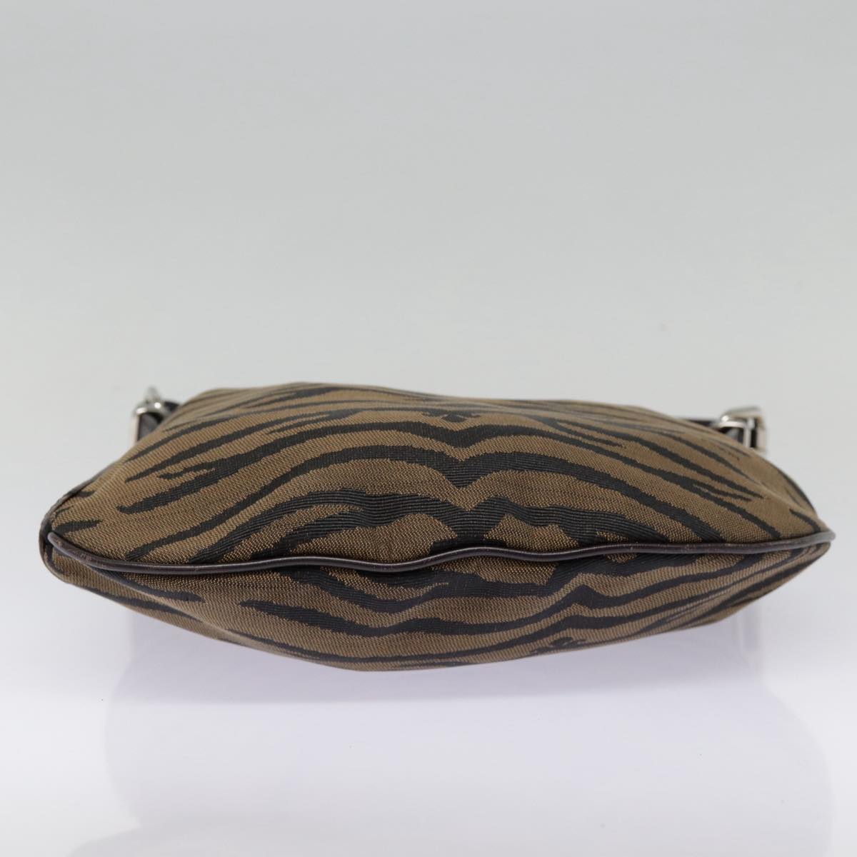FENDI Shoulder Bag Canvas Silver Brown yk14745