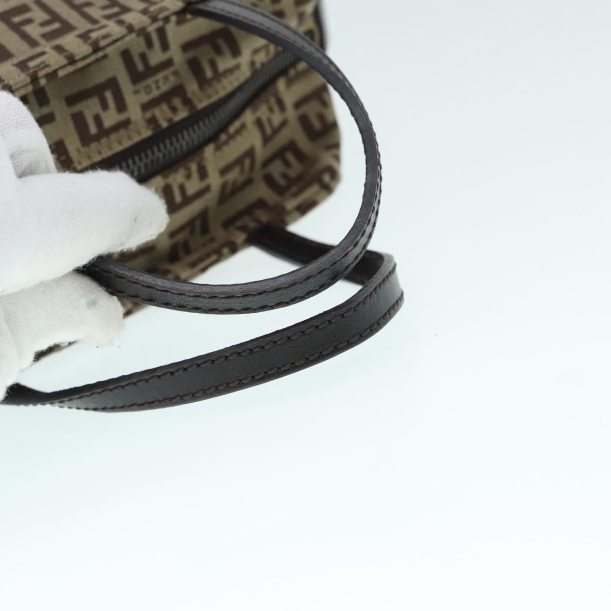 FENDI Zucchino Canvas Hand Bag Beige yk14935