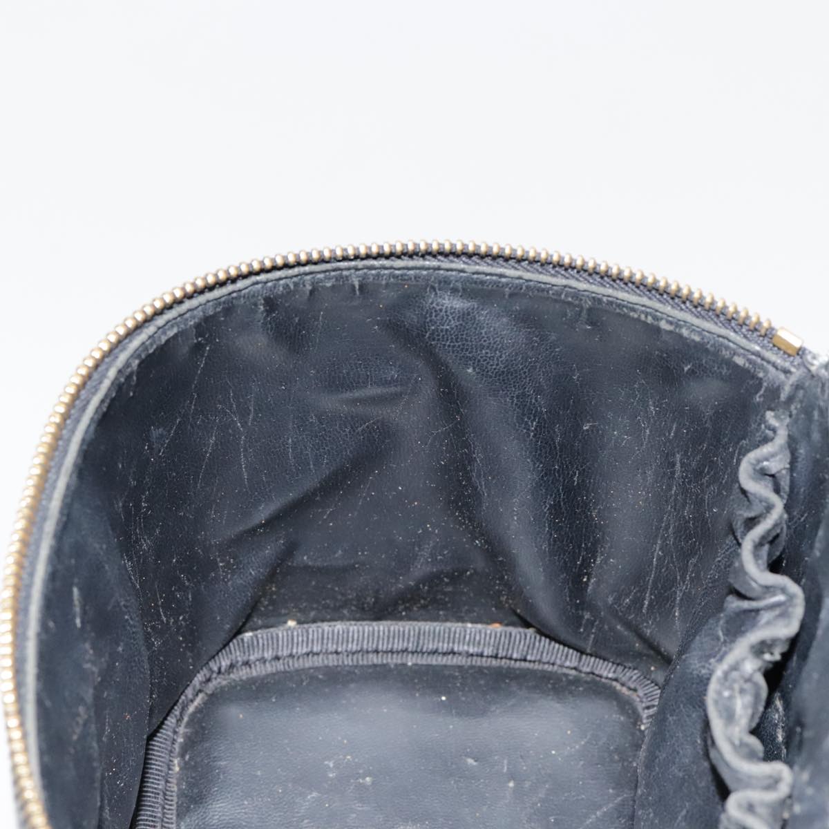 CHANEL COCO Mark Vanity Pouch Caviar Skin Black Gold CC yk14976