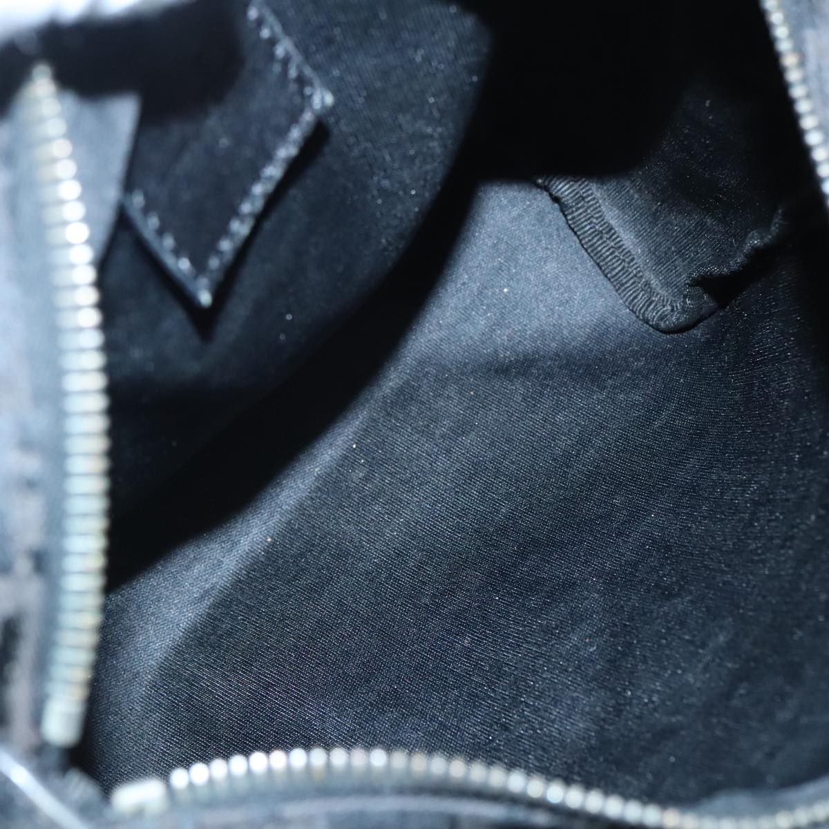 FENDI Zucchino Canvas Hand Bag Silver Black yk15013