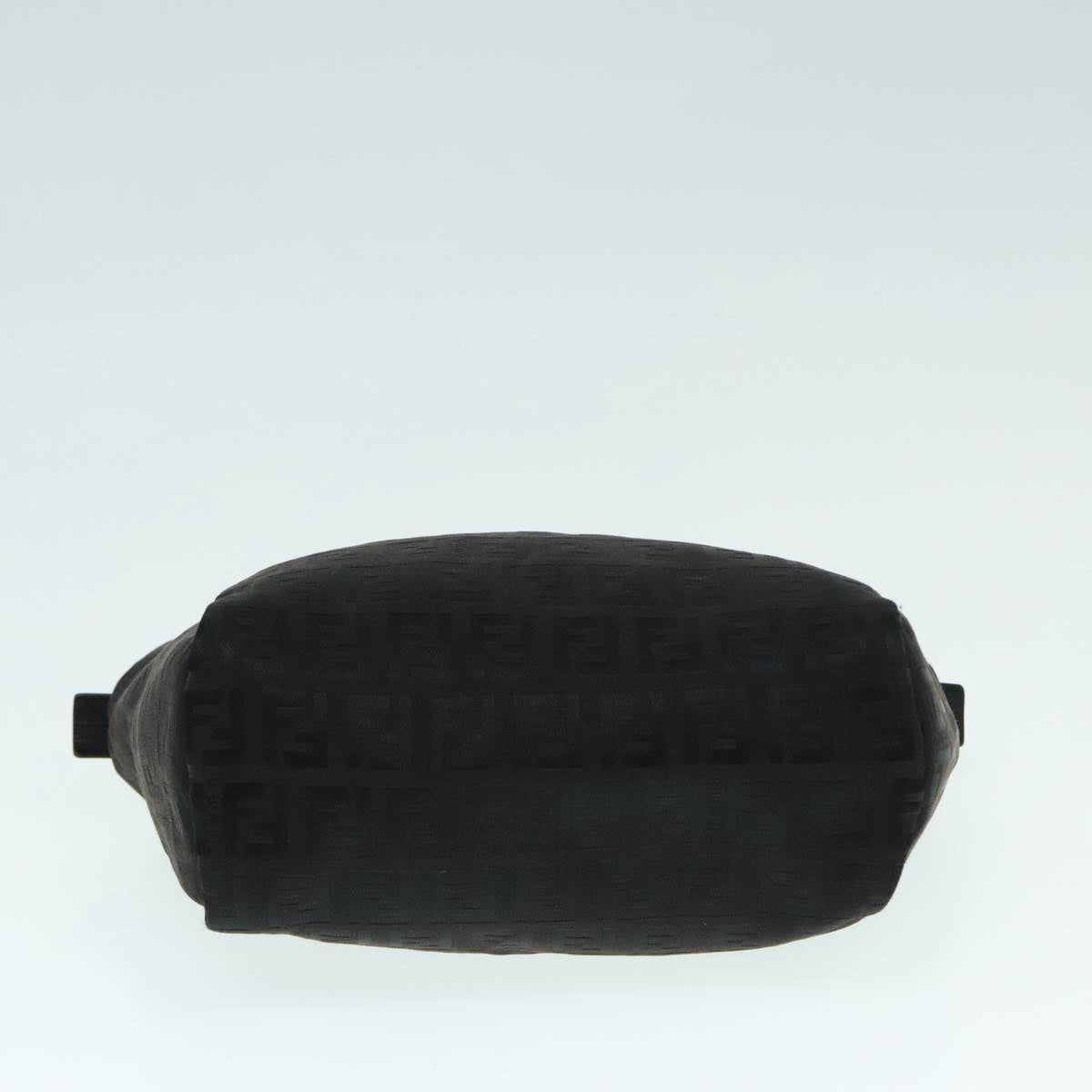 FENDI Zucchino Canvas Hand Bag Silver Black yk15013