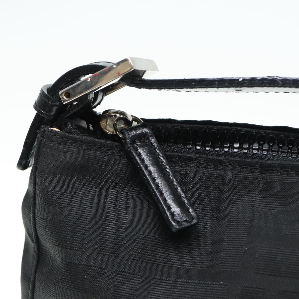 FENDI Zucca Canvas Hand Bag Silver Black yk15030