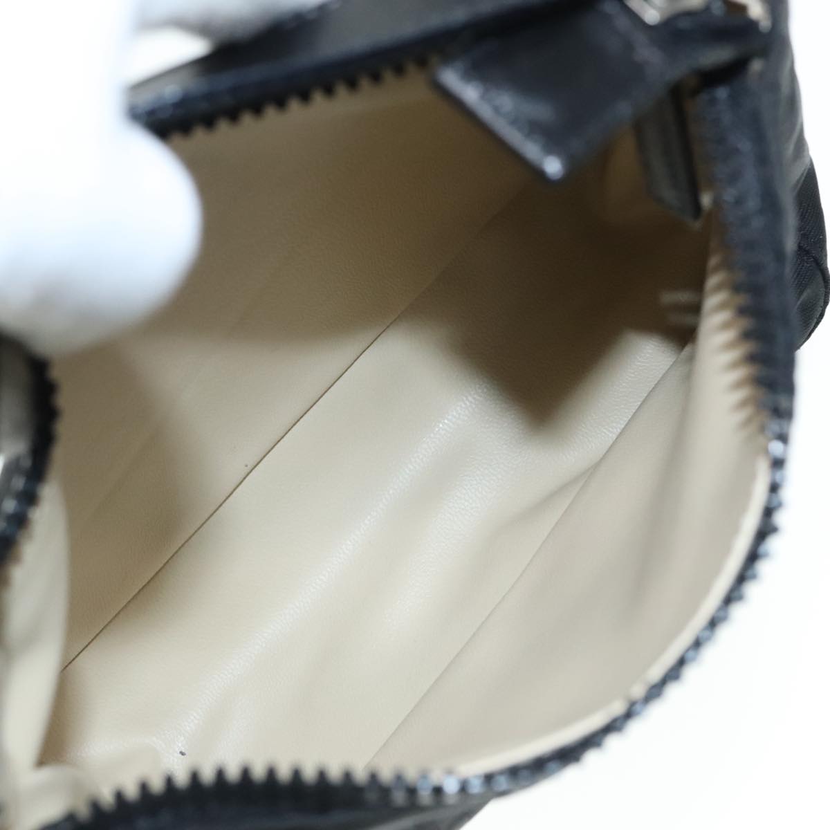 FENDI Zucca Canvas Hand Bag Silver Black yk15030