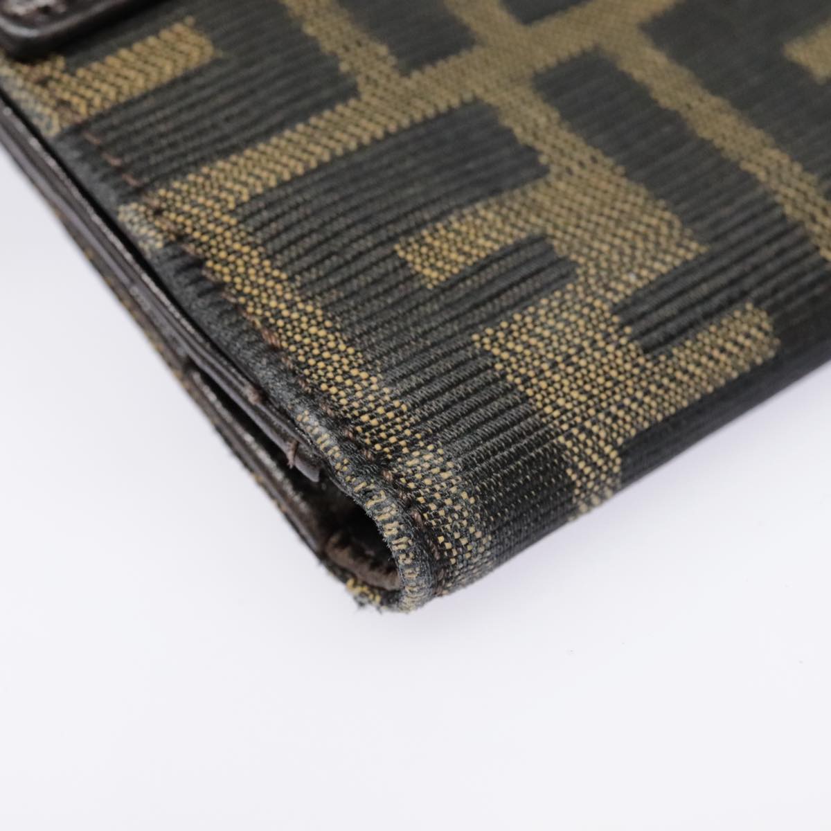 FENDI Zucca Canvas Wallet Black Brown yk15059