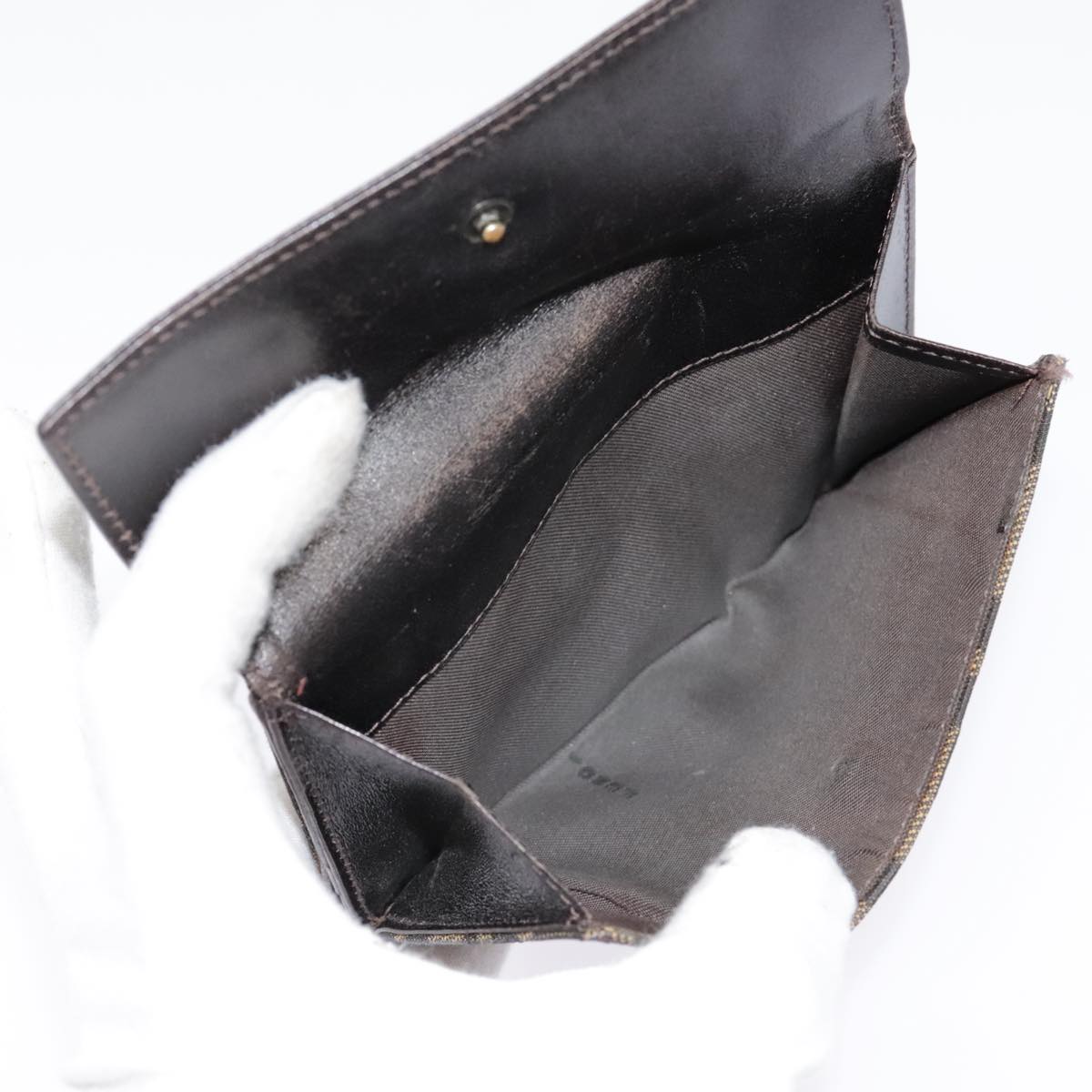 FENDI Zucca Canvas Wallet Black Brown yk15059