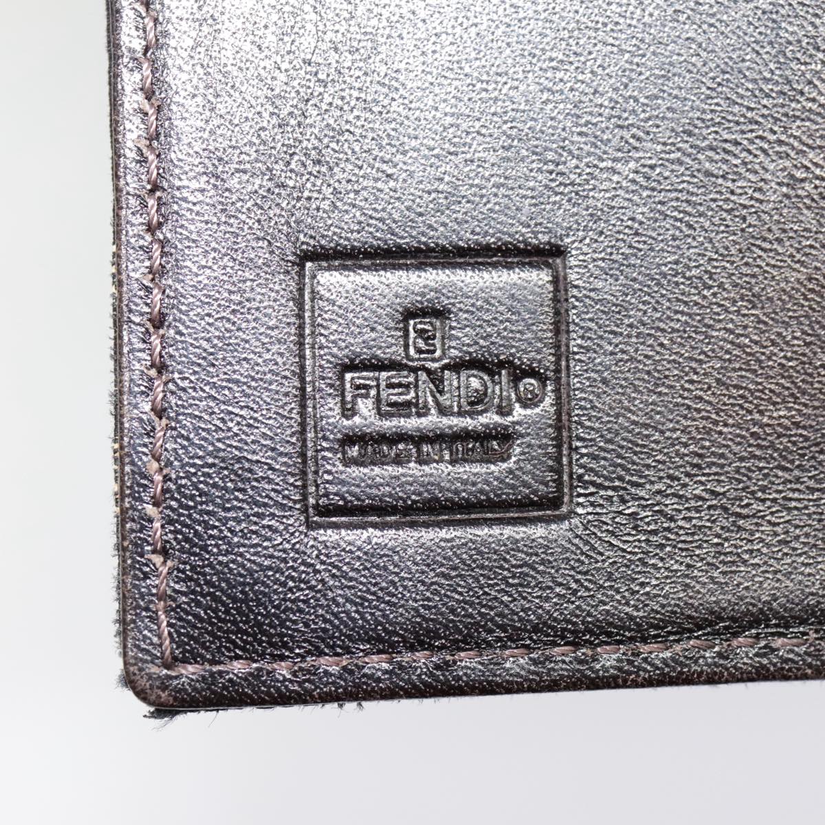 FENDI Zucca Canvas Wallet Black Brown yk15059